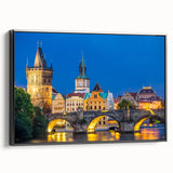 Black and white framed canvas of a Czech Republic landscape, ideal for bedroom wall art.