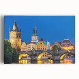 Black and white stretched canvas of a Czech Republic cityscape, ideal for kitchen wall art or bedroom ambiance.