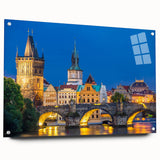 Acrylic print of a Czech Republic landscape in muted earth tones, suitable for dining room decor.