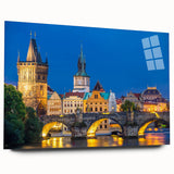 Acrylic print of a Czech Republic landscape in muted earth tones, ideal for bedroom or dining room art.