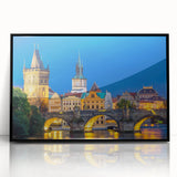 Large abstract wall art depicting a monochrome Czech Republic scenery on a framed acrylic, ideal for modern art wall decor.