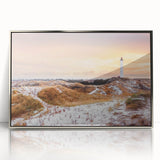 Large art print of a European Denmark scenery in muted earth tones on a framed acrylic, ideal for modern art wall decor.