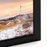 Extra large framed canvas of a textured, colorful European cityscape in predominantly black tones.