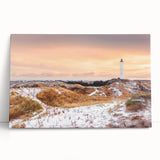 Black and white photograph of a European cityscape printed on large stretched canvas, suitable for kitchen art.