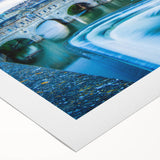 Art deco poster featuring the Bath, England skyline in muted sepia tones on rolled canvas, suitable for dining room decor.