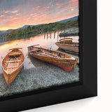 Extra large framed canvas of a textured black wall art depicting colorful Cumbria, England scenery.