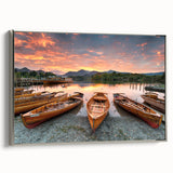 Landscape art painting of Cumbria, England on framed canvas with vintage poster style and colorful art palette.