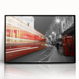 Large abstract wall art depicting the London skyline in muted gray tones on a framed acrylic print.