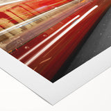 Art deco poster of London scenery in muted earth tones on rolled canvas, suitable for dining room wall art.