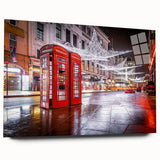 Acrylic print of a large abstract depiction of Piccadilly, England in muted blue and gray tones.
