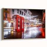 Framed canvas featuring a vintage-style landscape of Piccadilly, England in muted black and gold tones.