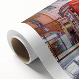 Art Deco poster of Piccadilly, England on rolled canvas with vibrant colors, ideal for nursery wall art.