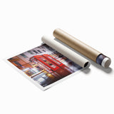 Extra large rolled print of Piccadilly, England, featuring muted floral art in a vintage style.