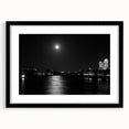 Extra large abstract print of the Thames River, featuring vibrant colorful art in a black frame, ideal for living room decor.