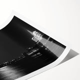 Extra large wall art featuring line art flowers and the Thames River, printed on rolled canvas.