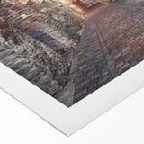 Art deco poster featuring a serene Estonian landscape in muted earth tones on a rolled canvas.