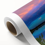 Art Deco poster of a serene Finnish landscape in soft pastel shades on rolled canvas, ideal for nursery wall art.