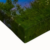 Black and white landscape art painting of a serene Finnish scenery on a large stretched canvas, suitable for bedroom decor.