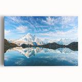 Black and white photograph of the French Alps on stretched canvas, ideal for kitchen wall art or bedroom ambiance.