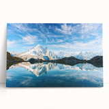 Black and white stretched canvas of the French Alps, ideal for kitchen wall art.