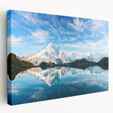 Large canvas print of the French Alps in muted earth tones, suitable for kitchen wall art.