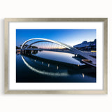 Extra large abstract art print of Lyon scenery in textured silver frame, ideal for living room decor.
