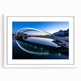 Textured abstract art print of Lyon scenery in muted earth tones on a white-framed mat, ideal for bedroom decor.