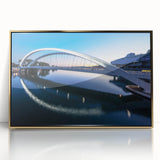 Art deco poster of Lyon scenery in gold frame, acrylic print, with muted earth tones, ideal for modern art wall decor.