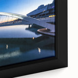 Extra large framed canvas of a textured, colorful Lyon cityscape in black, ideal for living room decor.