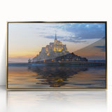 Mid-century modernist art depicting a serene French landscape, in soft pastel shades on acrylic, ideal for nursery wall art.