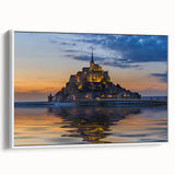 Vintage poster art of a scenic French landscape on a large framed canvas.