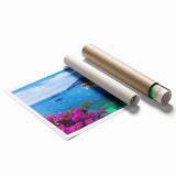 Extra large rolled print featuring a serene floral scene in pastel shades, ideal for classy bathroom wall art.