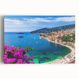 Black and white print of Nice, France on stretched canvas, ideal for kitchen wall art or bedroom ambiance.