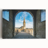 Black and white stretched canvas of Normandy, France scenery, ideal for kitchen wall art or bedroom ambiance.