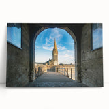 Large black and white stretched canvas of Normandy scenery, ideal for kitchen wall art.