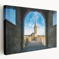 Large canvas print of Normandy, France scenery in soft blue and green tones, suitable for kitchen wall art.