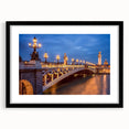 Colorful abstract art print of a stylized Paris scene in vibrant hues on a large framed canvas, ideal for living room decor.