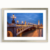 Extra large abstract art print of a textured Paris scenery in muted earth tones, framed with a silver mat.