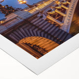 Art deco poster of Paris skyline in monochrome shades on rolled canvas, suitable for dining room wall art.