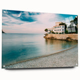 Acrylic print of a Provence landscape in muted earth tones, ideal for dining room decor.