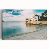 Black and white stretched canvas of a Provence scenery, ideal for kitchen wall art.