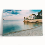 Black and white stretched canvas of a Provence scenery, ideal for kitchen wall art.