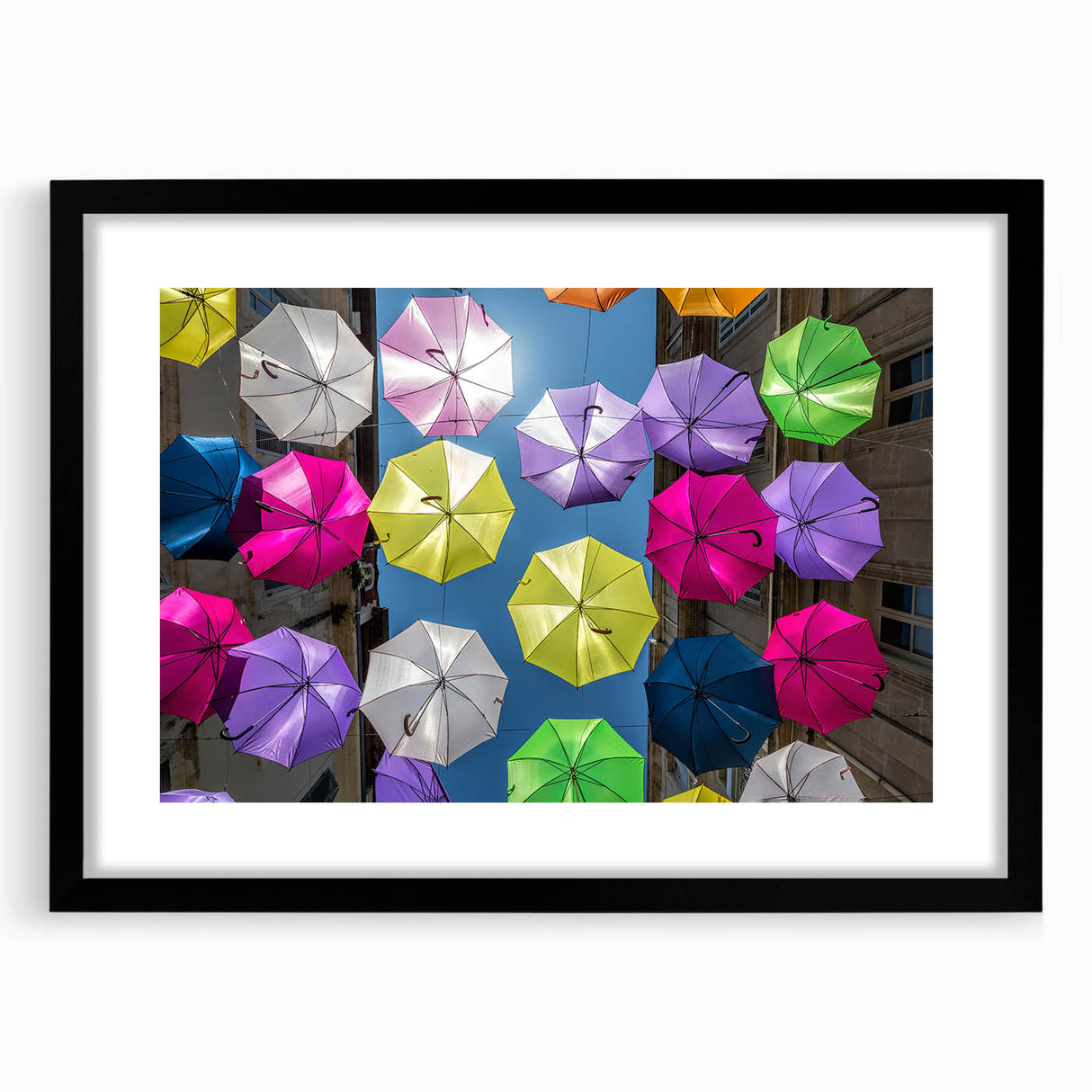 Colorful abstract art print of a French landscape in vibrant hues on a textured, extra large canvas.