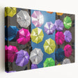 Scenic South France landscape on large stretched canvas, featuring muted earth tones, ideal for kitchen wall art.