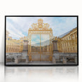 Large abstract wall art depicting Versailles with muted earth tones on a framed acrylic, ideal for modern art wall decor.