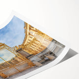 Extra large wall art featuring line art flowers with soft pink and green tones on rolled print.