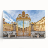 Black and white print of Versailles scenery on large stretched canvas, ideal for kitchen wall art.