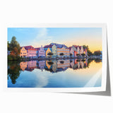 Rolled print of a Bavarian landscape featuring lush greenery and floral elements, ideal for art wall dining room.