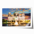 Rolled print of Berlin skyline with muted blue and gray tones, ideal for art wall dining room.