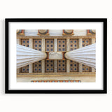 Extra large abstract art print of Athens with colorful, textured brush strokes on a framed black canvas.